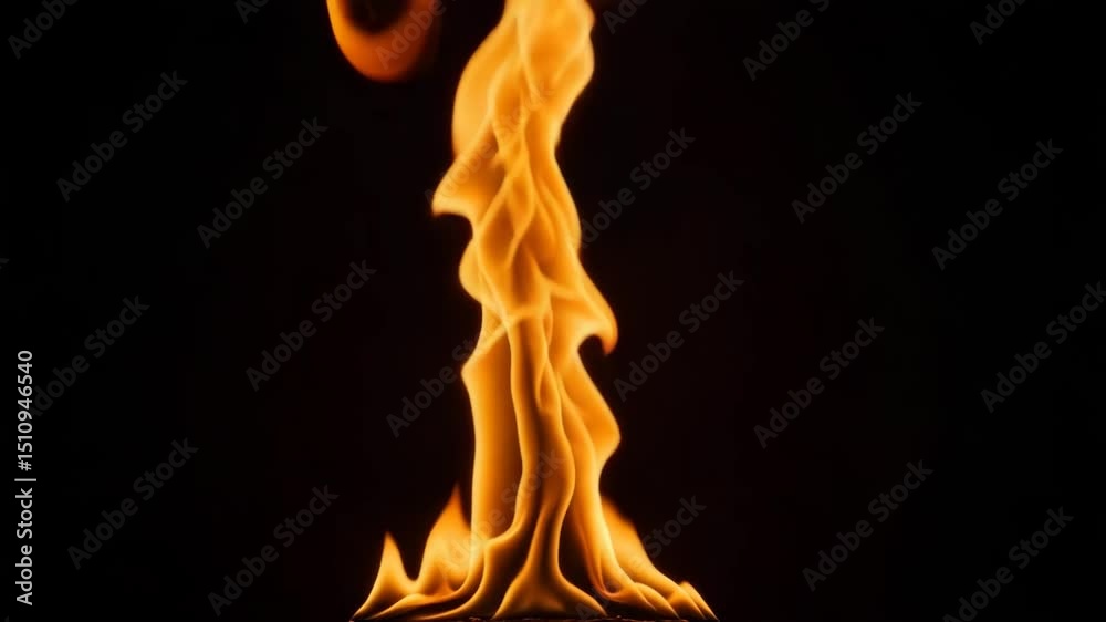 Stock vidéo – Séquence de flammes s’élevant sur un fond noir

