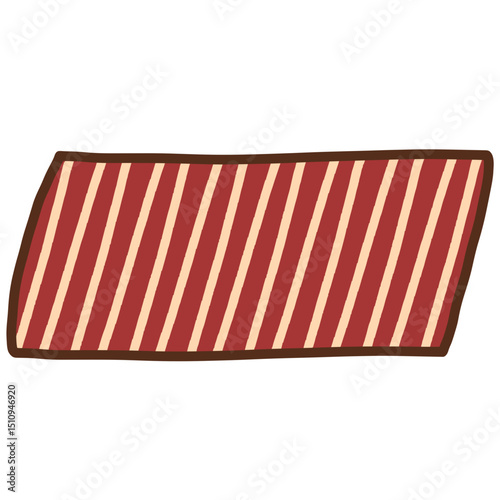 Striped Picnic Mat Cute Hand Drawn Illustration