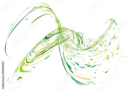Strokes and splashes in different directions of multi-colored paint on a white background. Multi-colored dust particles and debris, paint splashes, strokes are carried away by the wind