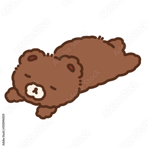 Sleeping Bear Cute Hand Drawn Illustration