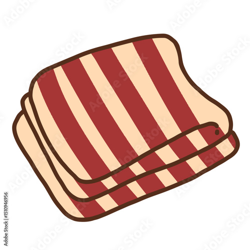 Folded Blanket Cute Hand Drawn Illustration