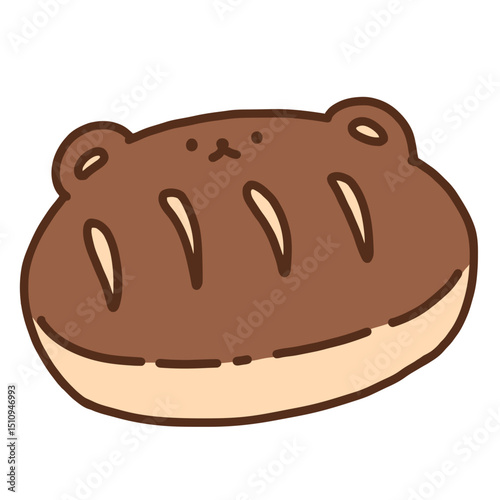 Round Bread Loaf Cute Hand Drawn Illustration