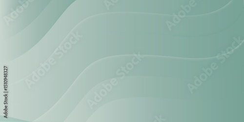 Abstract background  soft green and white curve wavy lines with a smooth gradient effect background.