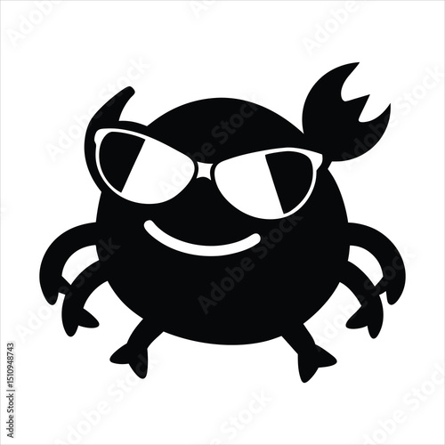 Crab crawling wearing a bow tie vector