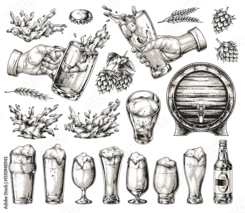 Creative illustrations of beer in multiple styles