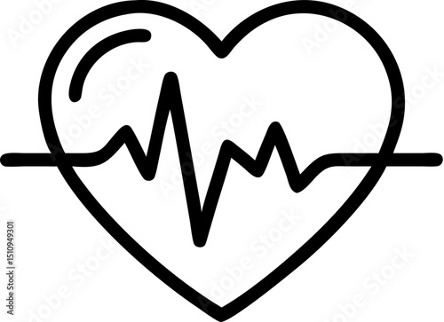 Heart Rate Monitor Icon Healthcare, Medical, Cardiology, EKG, Pulse