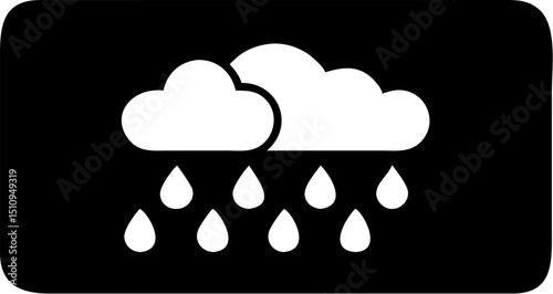 Rainy Day Clouds and Rain Drops A Simple Weather Icon Illustration