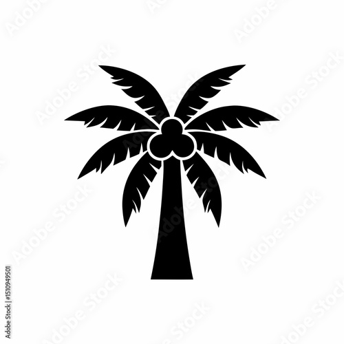 creative details Palm Tree Silhouette icon vector illustration