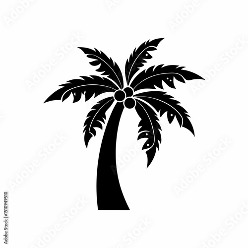 creative details Palm Tree Silhouette icon vector illustration