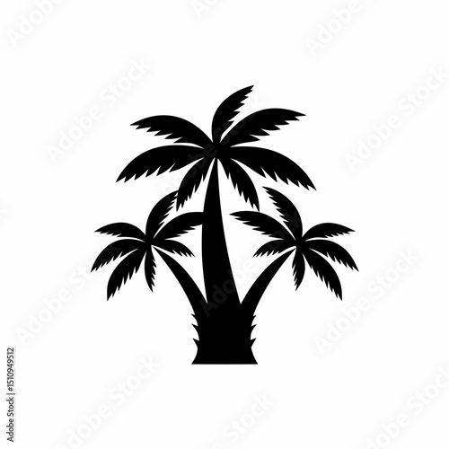 creative details Palm Tree Silhouette icon vector illustration