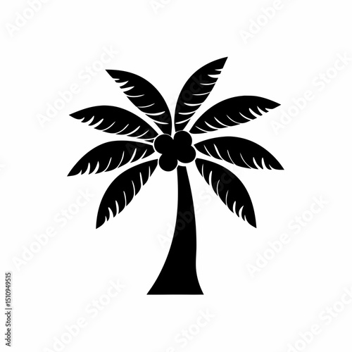 creative details Palm Tree Silhouette icon vector illustration