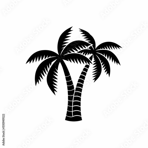 creative details Palm Tree Silhouette icon vector illustration