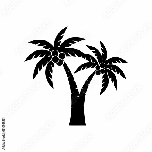 creative details Palm Tree Silhouette icon vector illustration