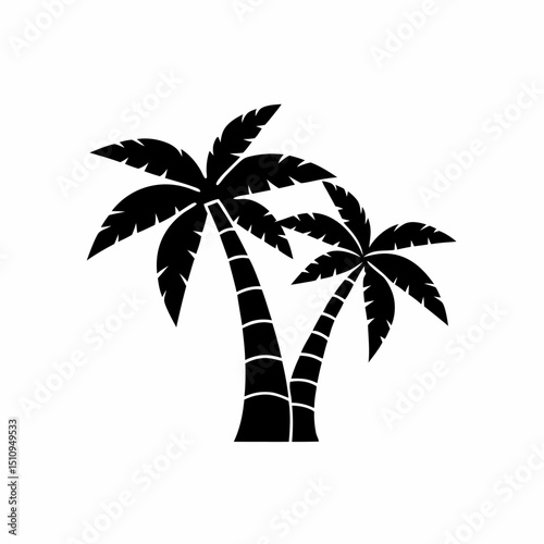 creative details Palm Tree Silhouette icon vector illustration