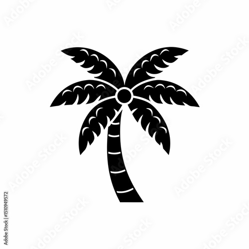 creative details Palm Tree Silhouette icon vector illustration