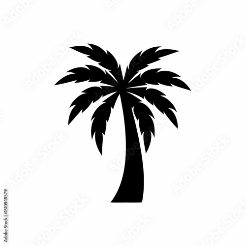 creative details Palm Tree Silhouette icon vector illustration