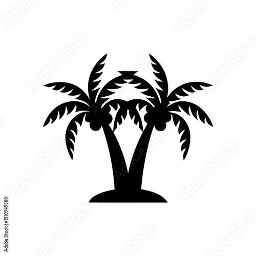 creative details Palm Tree Silhouette icon vector illustration