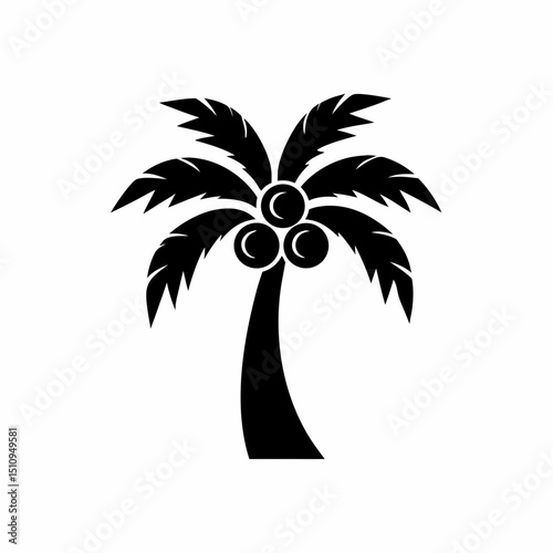 creative details Palm Tree Silhouette icon vector illustration