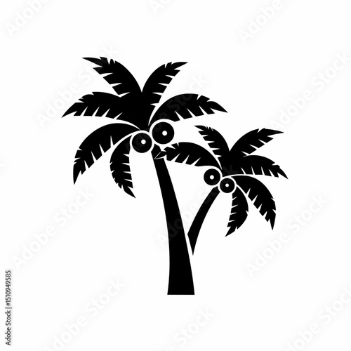 creative details Palm Tree Silhouette icon vector illustration
