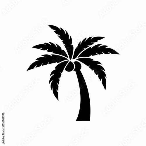 creative details Palm Tree Silhouette icon vector illustration