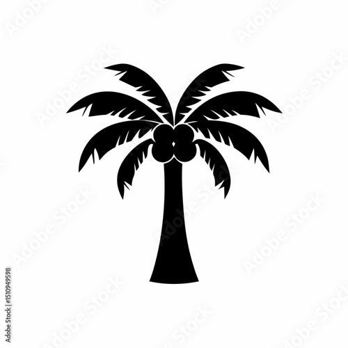 creative details Palm Tree Silhouette icon vector illustration