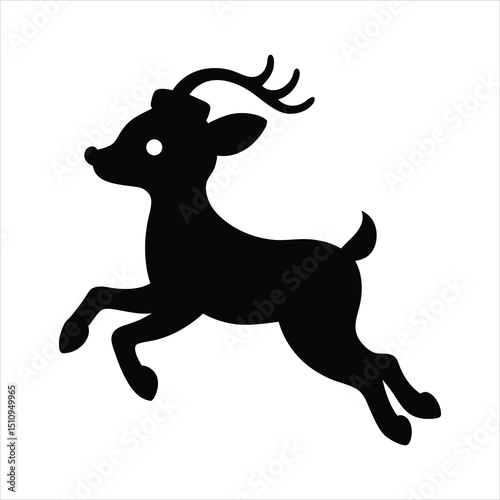 Deer jumping wearing earmuffs vector