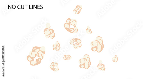 Popcorn vector, ready with print lines
