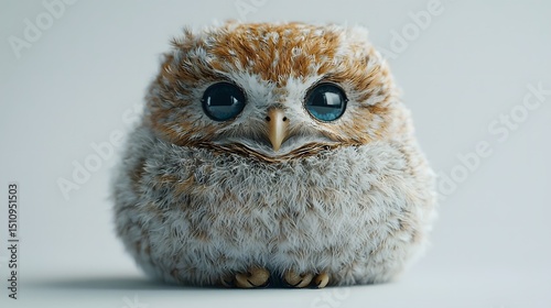 A fluffy plump owl with a majestic yet unimpressed expression photo
