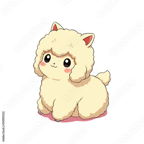 Cute Baby Alpaca Clipart 08