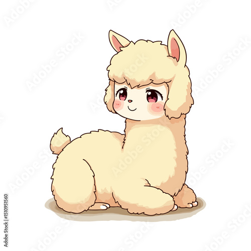 Cute Baby Alpaca Clipart 04