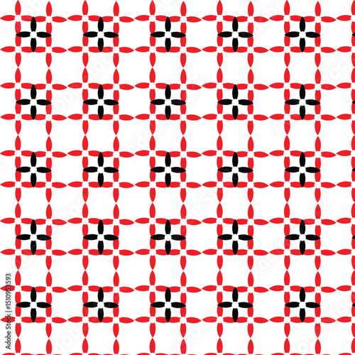 Red and black geometric pattern seamless repeat