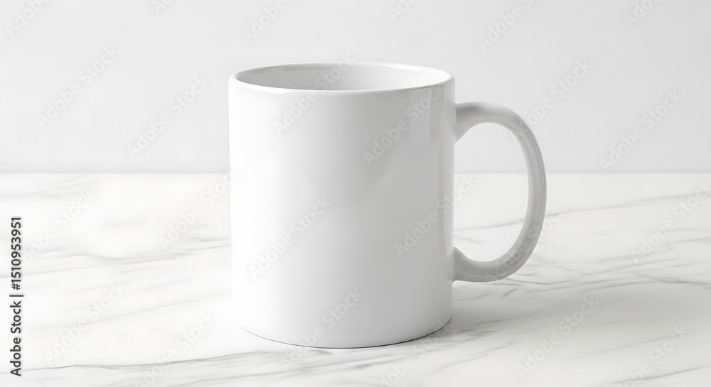 Obraz premium Blank Mug Mockup on Marble Surface for Custom Designs
