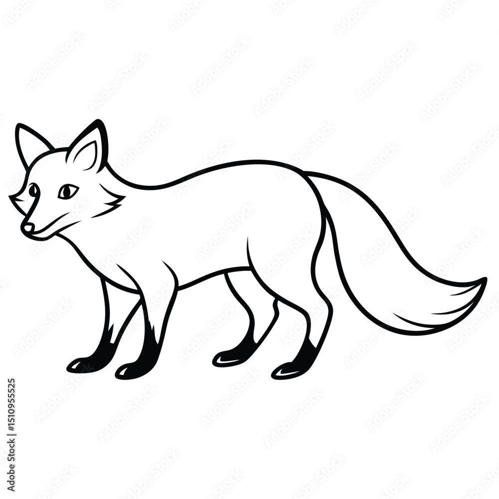 Fototapeta premium fox cartoon isolated on white