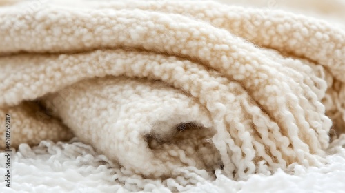 Soft, textured cream blanket