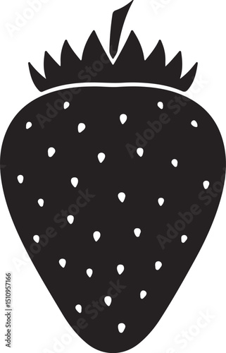 strawberry sillouette vector isloated on a white background