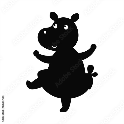 Hippo dancing wearing a tutu vector