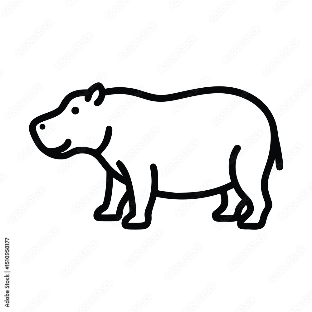 Fototapeta premium Hippopotamus walking vector