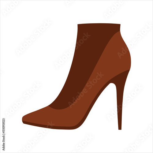 High Heel Footwear with Pointed Toe Vector
