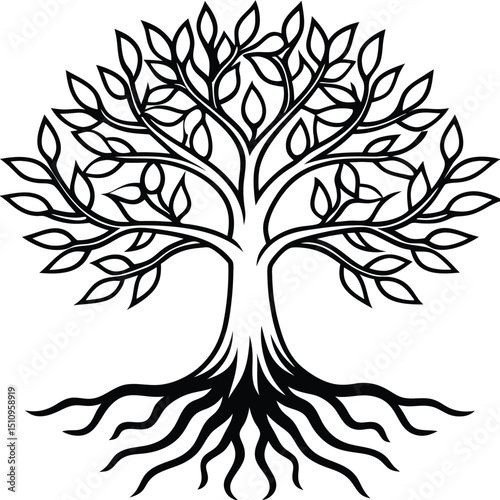 vector tree silhouette