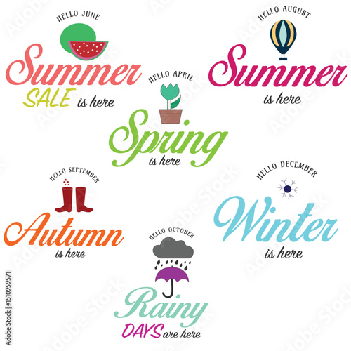 spring-summer-autumn-and-winter-label-vector