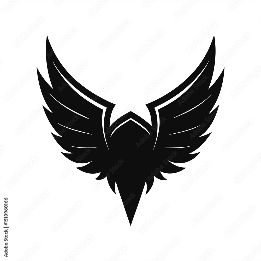 Fototapeta premium Stylish Wing Icon Vector for Branding and Apparel