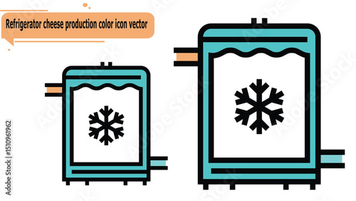 Refrigerator cheese production color icon vector