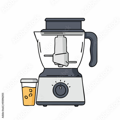 Simple food processor with juice illustration
