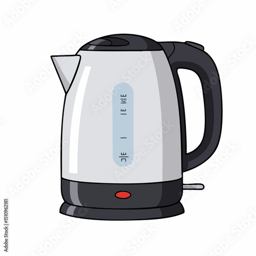 Simple grey electric water kettle illustration