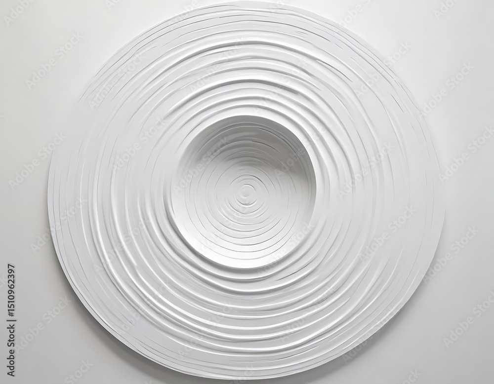 Obraz premium White circular ripple abstract 3D sculpture