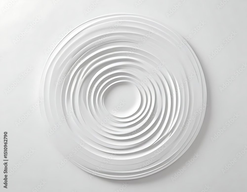 Fototapeta premium White circular ripple abstract 3D sculpture