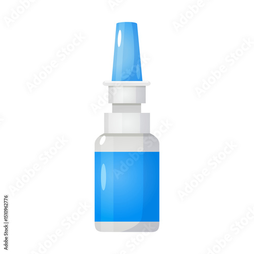 Nasal spray bottle isolated on white background.