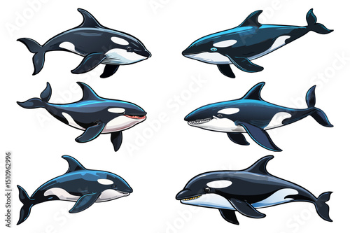 Orca (Orcinus orca) killer whale, set