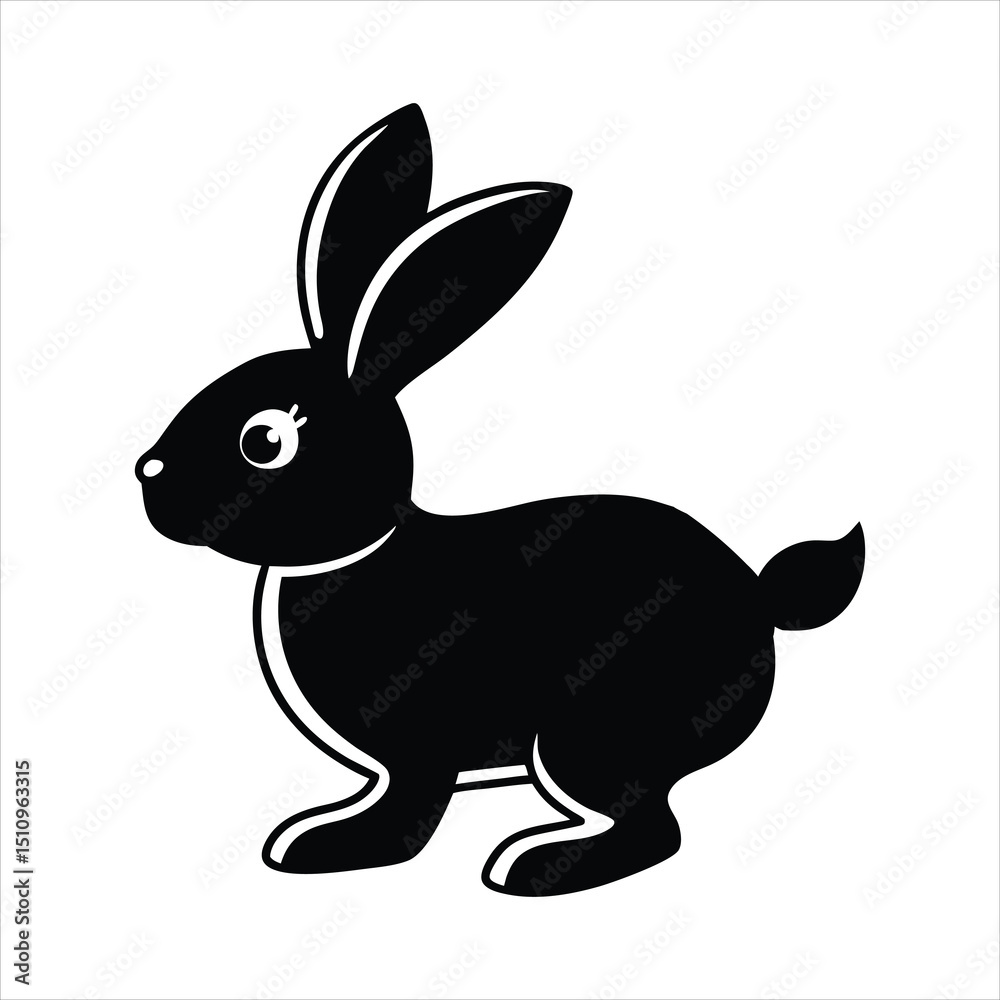 Rabbit hopping wearing a bow vector Rabbit hopping wearing a bow vector