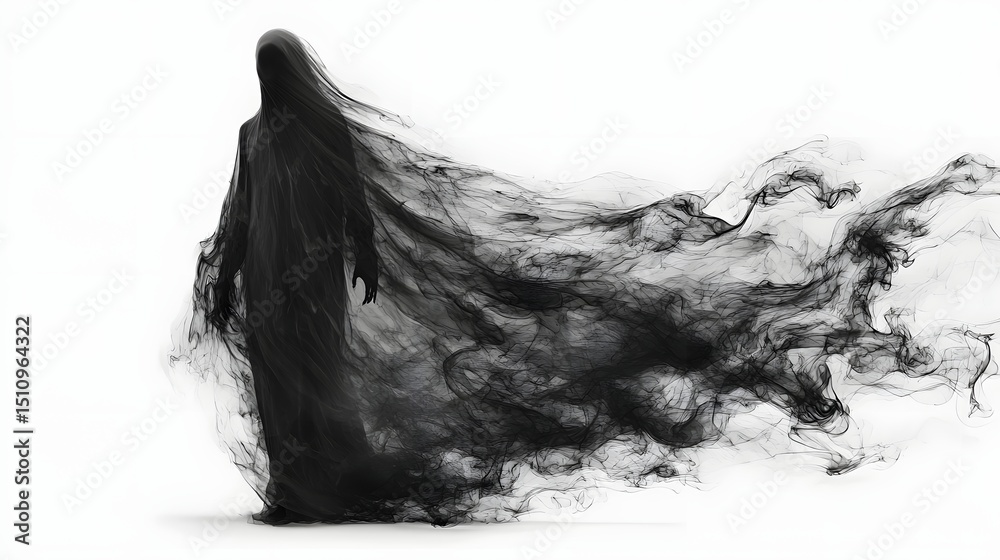 Fototapeta premium Ghostly shadow apparition haunting the scene